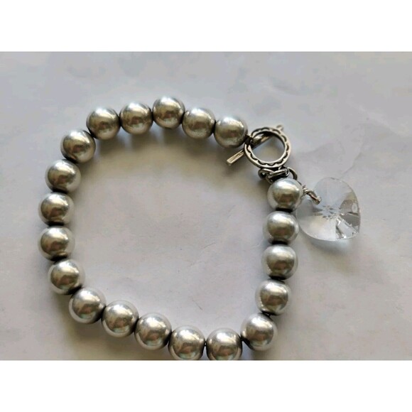 Bracelet Lot Of 5 Pieces Silver Tone Beaded Charms Chain Butterfly - Picture 4 of 8